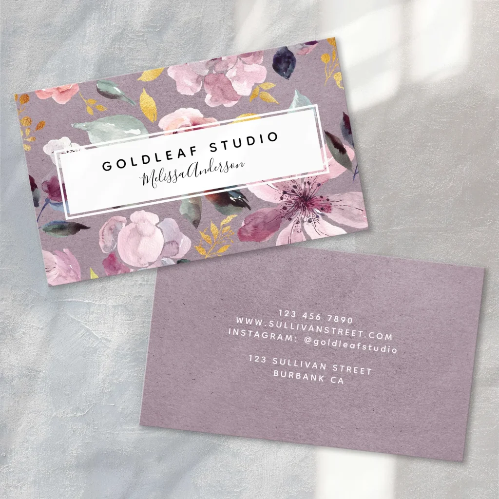 Luxe business cards for nail salons