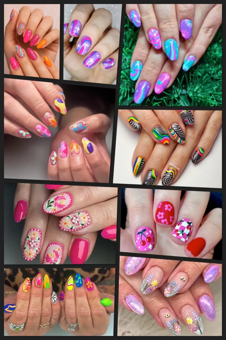 If you love bright colours, playful patterns, and nails that make a statement, this vibrant nail roundup is for you 💅 From retro swirls to bold florals and graphic designs, these looks are full of personality and colour.