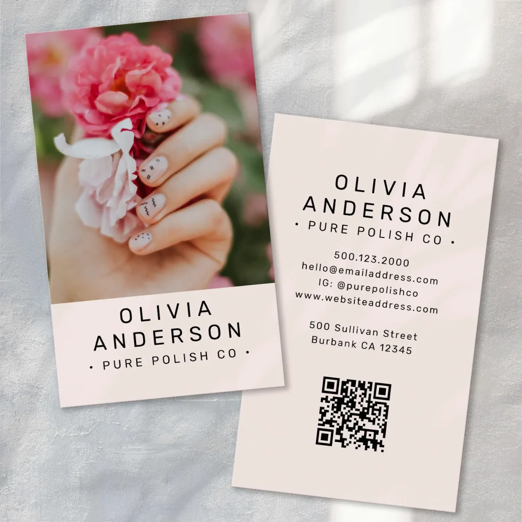 Photo business cards for nail techs