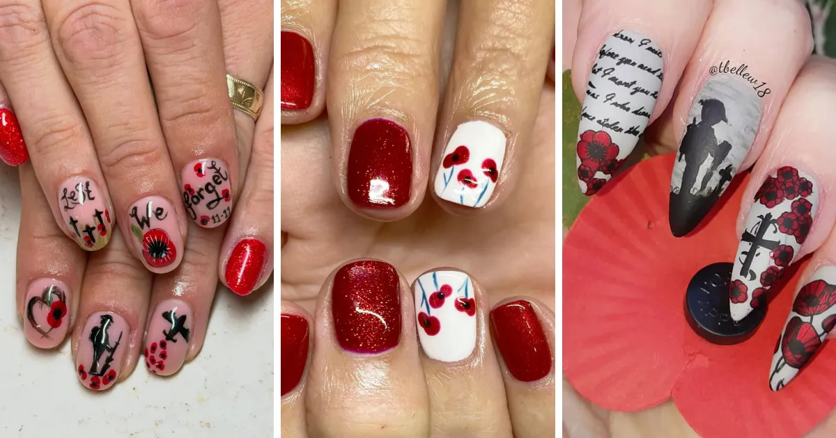 Help your clients honor the fallen on November 11 with style and sensitivity. These Remembrance Day nail art ideas feature elegant poppy designs and thoughtful details for meaningful salon sets.